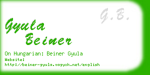 gyula beiner business card